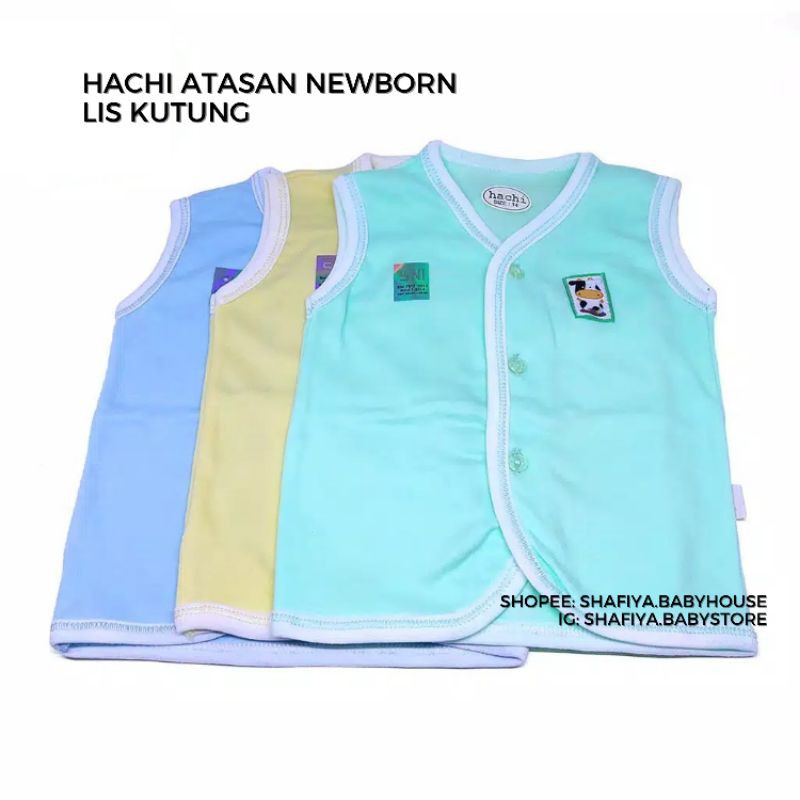 Hachi Baju Bayi Newborn Lengan Kutung Lis Size 14, 16, 18