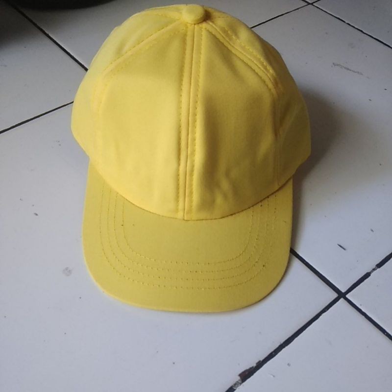 Topi anak bisa request nama ( burdir) custom nama-Kuning