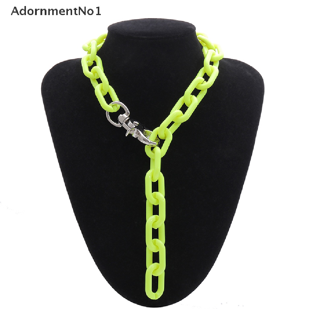 (AdornmentNo1) Kalung Choker Rantai Akrilik Tebal Gaya Punk Rock Hip Hop Untuk Wanita