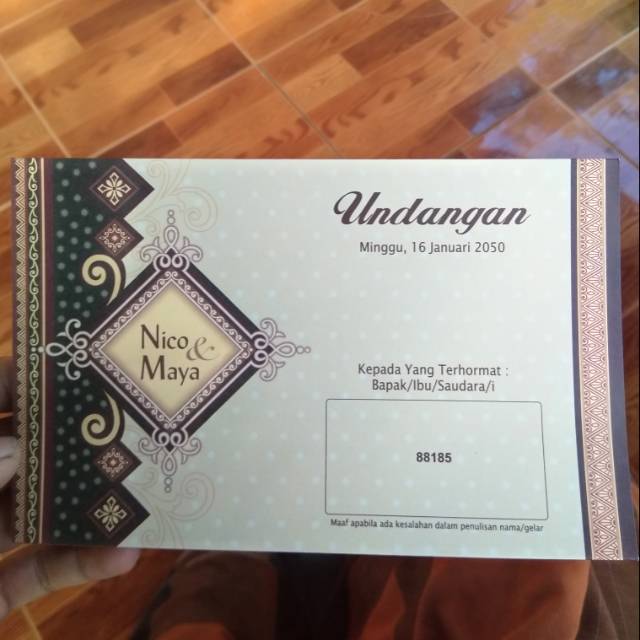Blanko undangan pernikahan erba 88185