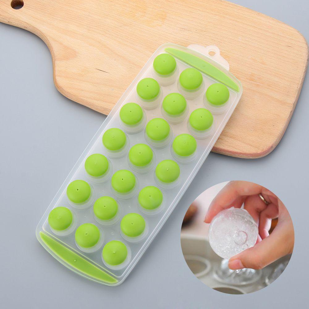 Solighter Ice Cube Tray Cetakan Jelly Rumah Tangga Kitchen &amp; Bar 21slot Bulat Cetakan Silikon