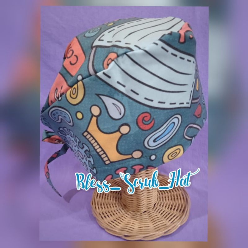 Topi Bedah / Nurse Cap/ Surgical cap/ Topi Motif/Dokter