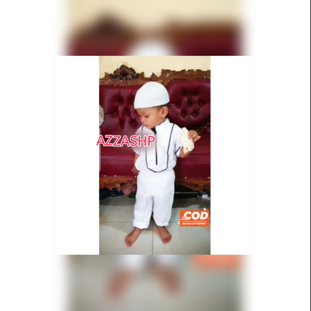 Baju Muslim Anak Laki-Laki Usia 1-10 Thn/Koko Anak List Resleting Depan