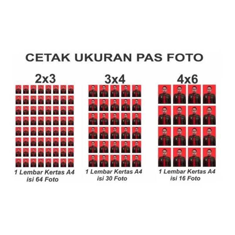 

cetak pas poto lembaran A4 bisa COD