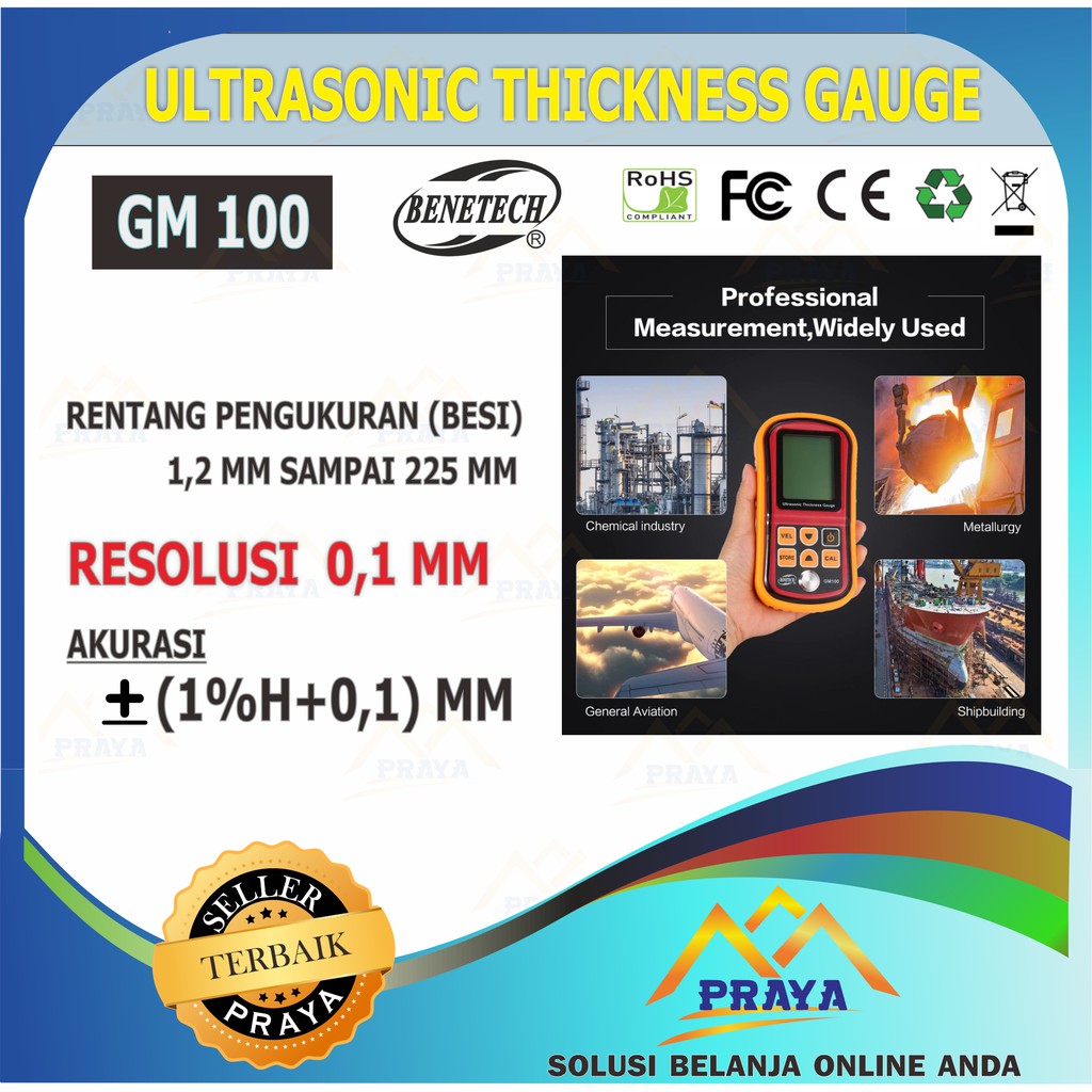 GM100 ULTRASONIC THICKNESS GAUGE CEK KETEBALAN TEBAL