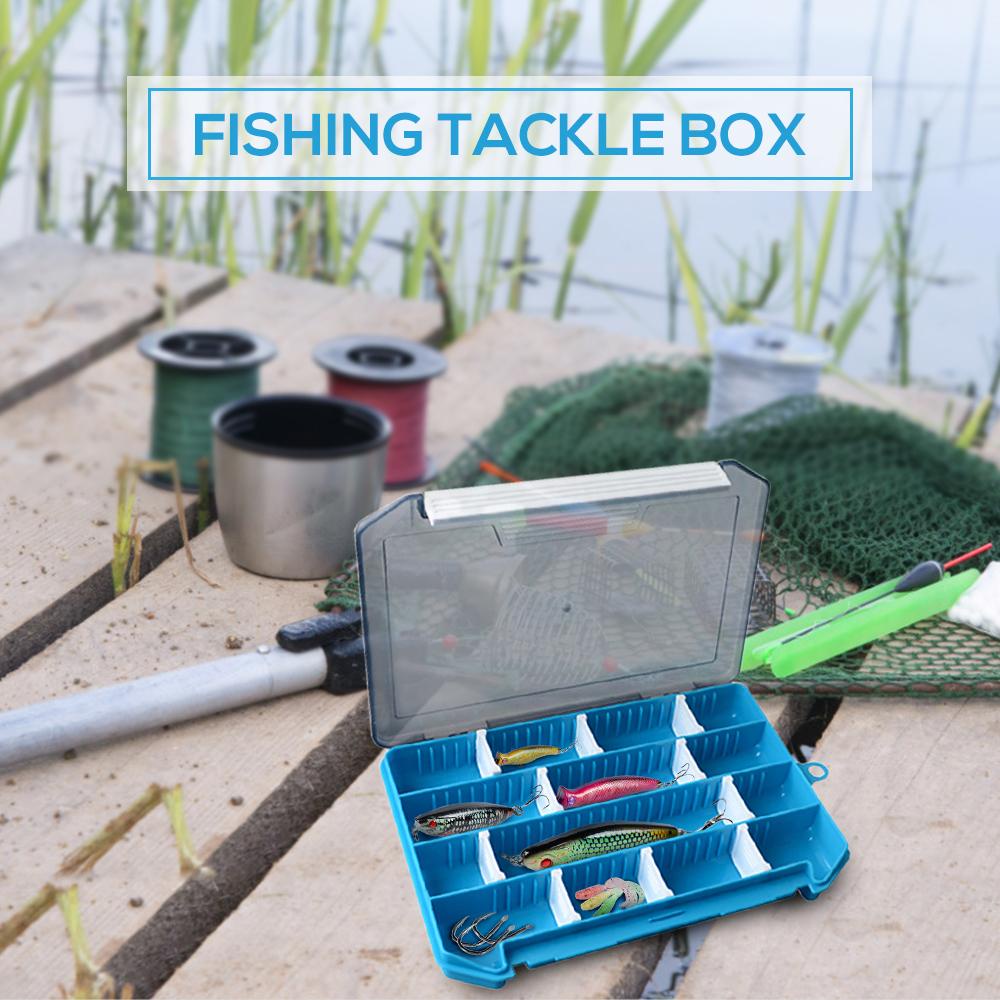 Agustinina Fishing Tackle Box High-strength Adjustable Kail Pancing Umpan Pancing Plastik Organizer Box