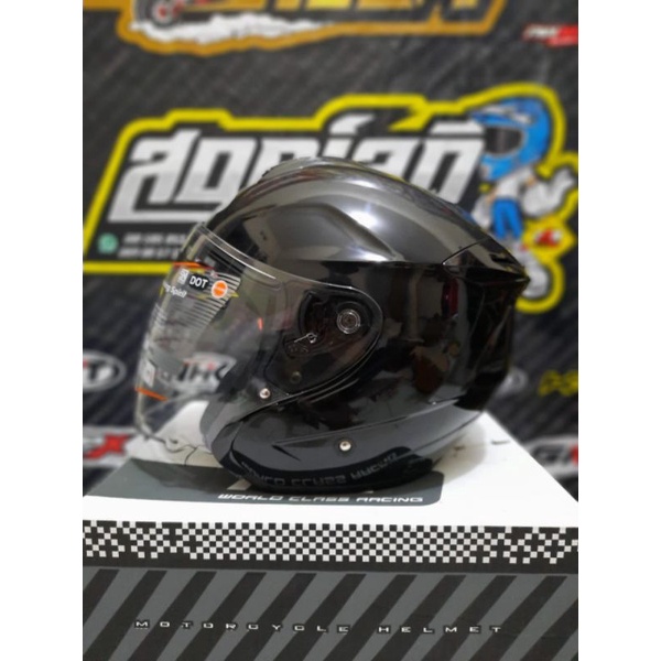 HELM INK DYNAMIC SOLID BLACK METALIK HELM HALF FACE INK POLOS HITAM HELM TOURING INK DYNAMIC ORI SNI-1