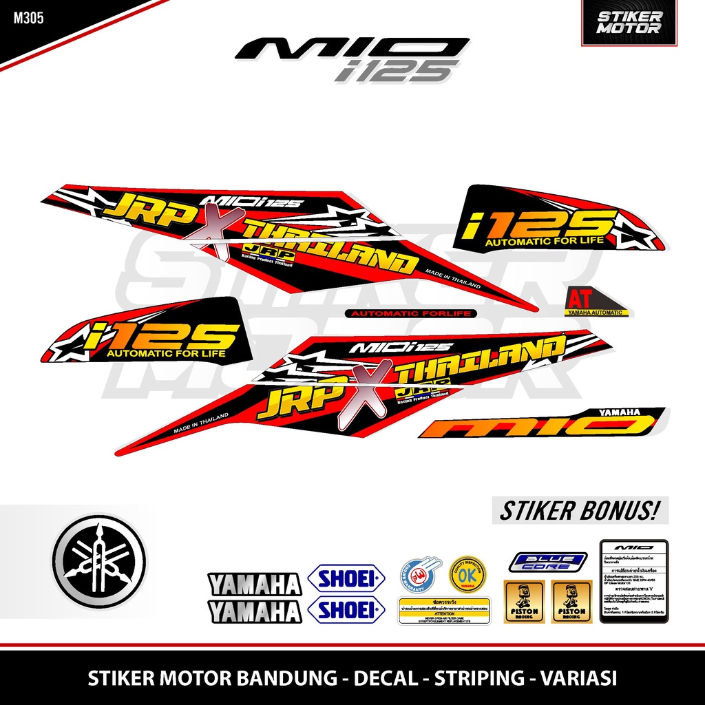 STRIPING MIO i 125 / MIO M3 / MIO Z / MIO 125 / STICKER / STIKER / JRP THAILAND / THAILOOK