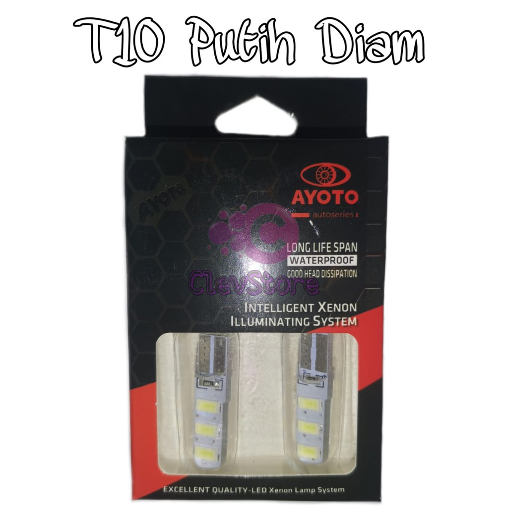 Lampu LED Motor T10 Jelly Nyala Diam sen Sein senja Warna Putih 2pcs