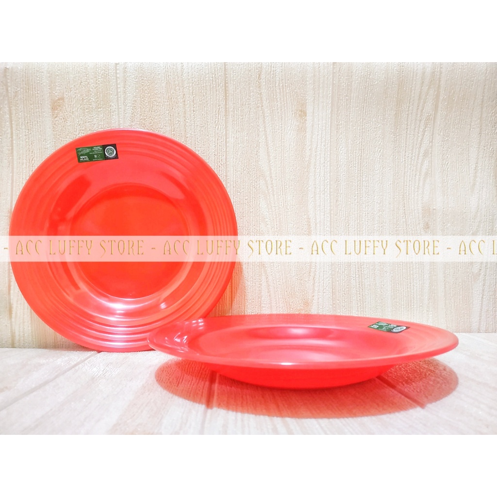 6 PCS PIRING MAKAN MELAMIN GOLDEN DRAGON FLYING FISH P-0916 - PIRING MELAMIN ULIR DATAR - PIRING MEL