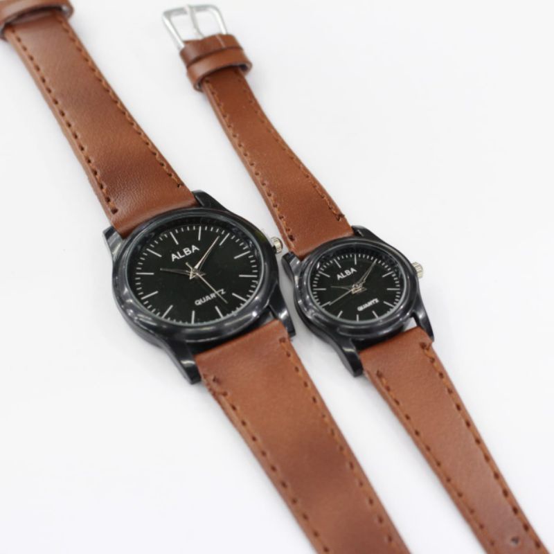 jam tangan Couple alba / jam tangan pria alba / jam tangan wanita alba kulit