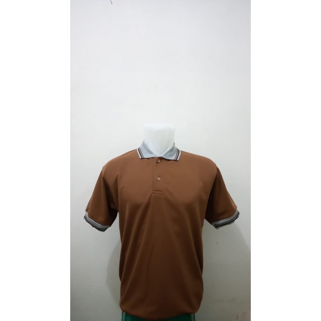 KAOS POLO - KAOS KERAH PRIA COKLAT MUDA