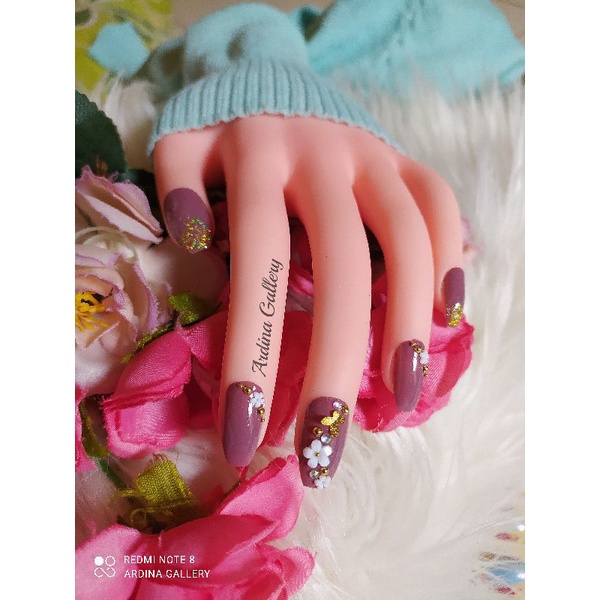 KUKU PALSU LILAC// KUKU PALSU UNGU TARO// FAKE NAIL WEDDING FREE LEM