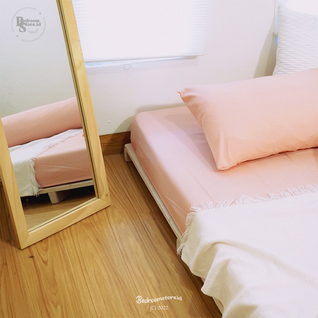 SPREI AESTHETIC POLOS PEACH ALA KOREA SUDAH TERMASUK SARBAN SARGUL