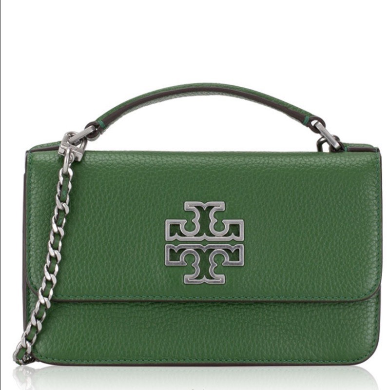 Tory Burch TB BRITTEN MINI TOP HANDLE CHAIN BAG ARUGULA