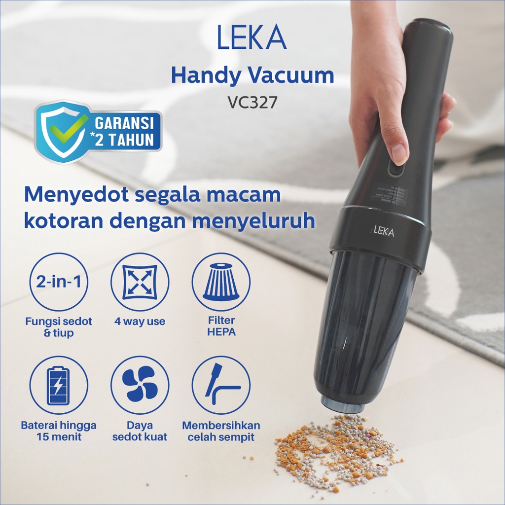 LEKA VC327 Rechargeable Vacum Cleaner - Portable Penyedot Debu