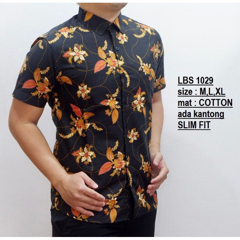 BATIK PRIA //BATIK COWOK //BATIK SLIMFIT //BATIK PREMIUM //BATIK LENGAN PENDEK LBS 572