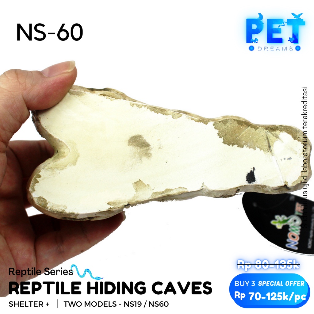 HIDING CAVE TEMPAT SEMBUNYI GOA KANDANG RUMAH HIDE REPTILE GECKO ULAR KADAL BEARDED DRAGON SKINK