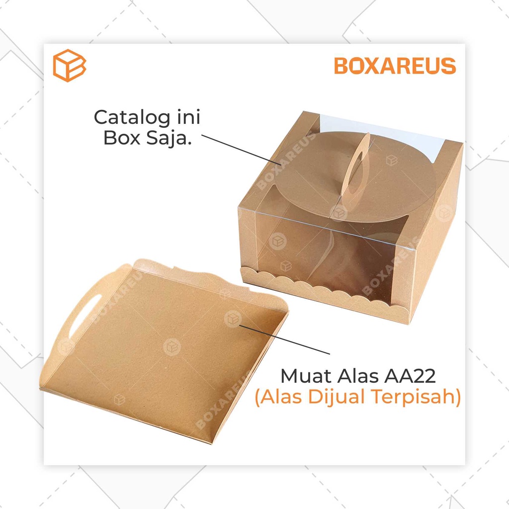 Box Mika Kotak Kue Cake Packaging Transparent Dus Handle Bening | 42212 (10pc)