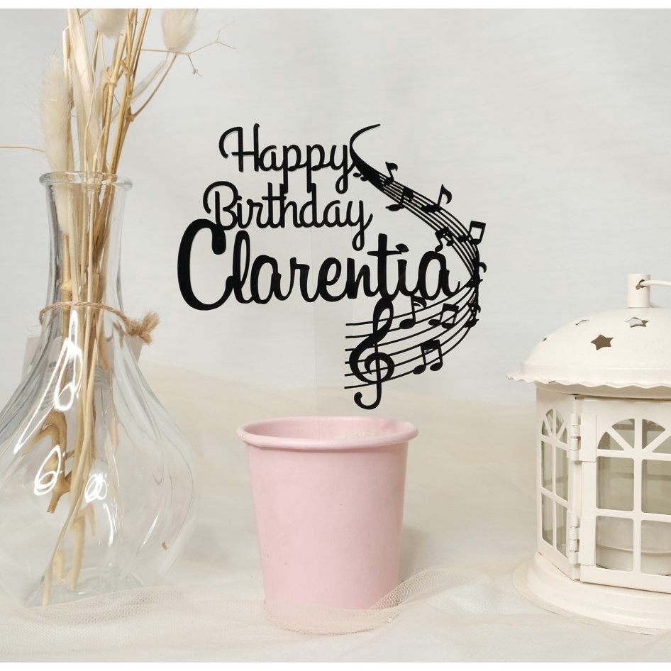 Cake Topper Happy Birthday Tema Alat Musik