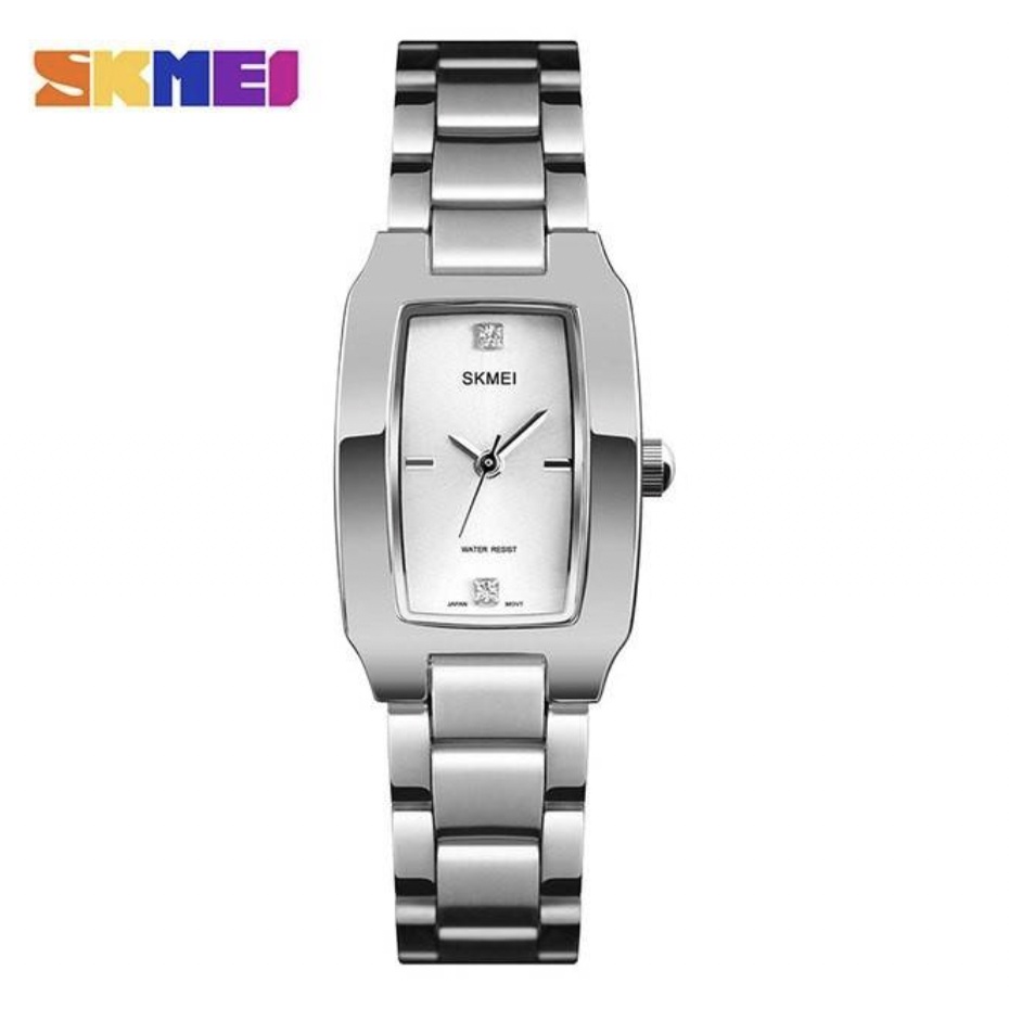 Jam Tangan Wanita / SKMEI 1400 KECIL Analog Stainless Steel / Jam Tangan Analog Original / SKMEI-Silver