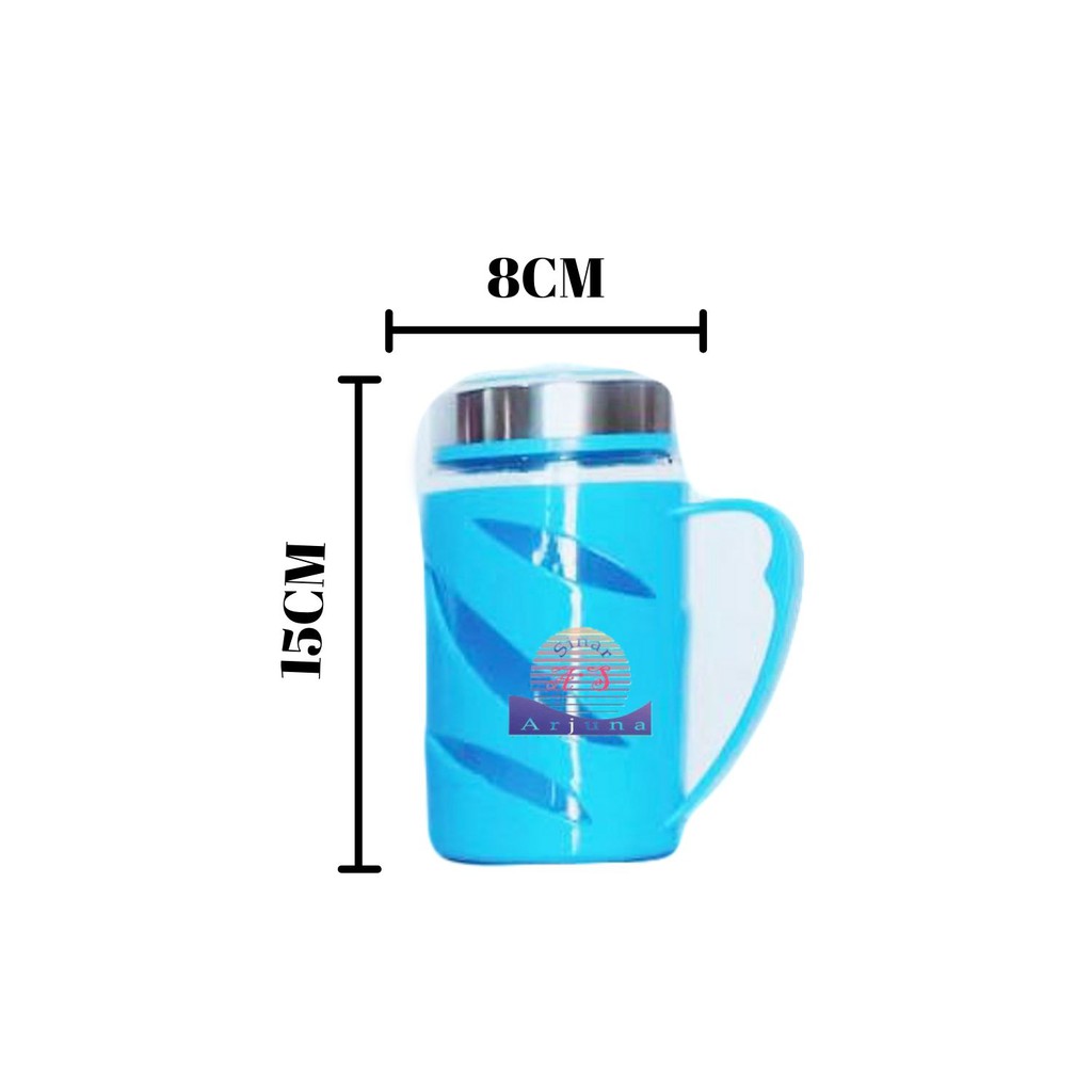 Cangkir Gelas Kaca / Gelas Botol Kaca / Mug Botol Kaca 400 ml