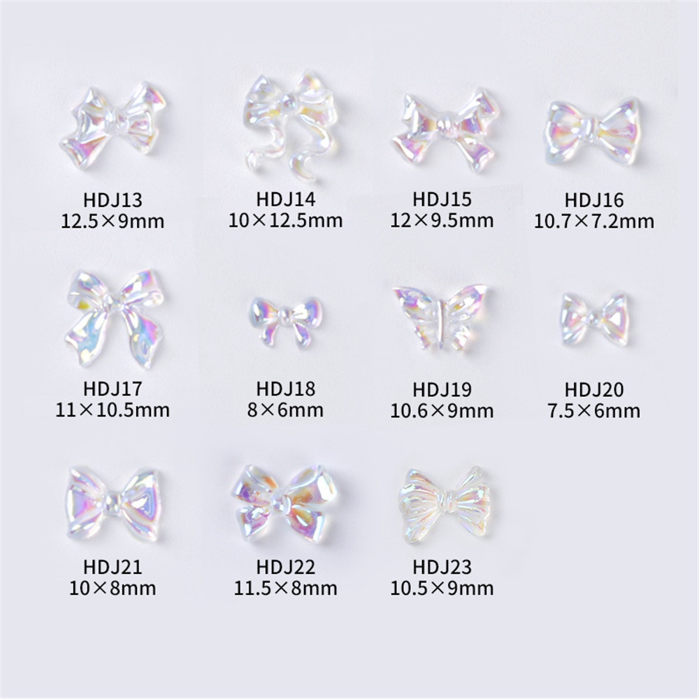 【COD Tangding】30 pcs AB Aurora Kupu-Kupu Berlian Imitasi Bahan Resin Warna-Warni Untuk Dekorasi Nail Art