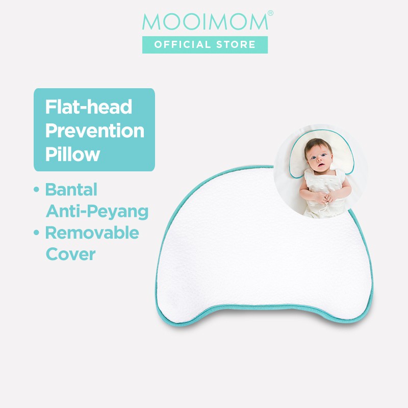 MOOIMOM Q90303W_F Flat-Head Prevention Pillow (Bantal Bayi)