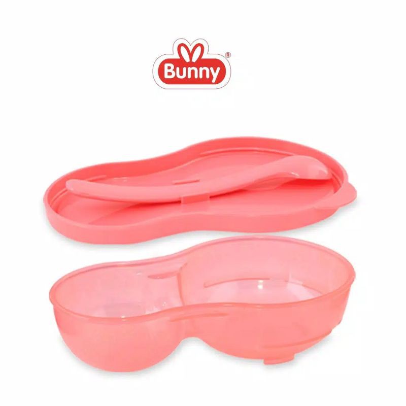 Lusty Bunny Mangkok makan bayi dengan tutup dan sendok
