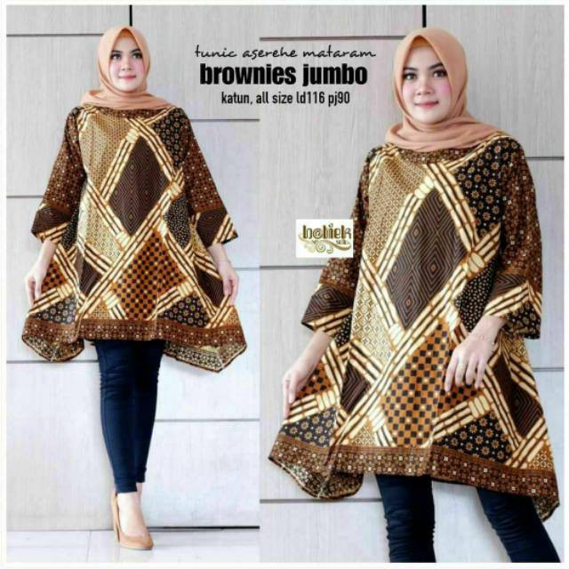 BALI DENPASAR BANYUWANGI SURABAYA MALANG / / Atasan Batik Wanita Tunik Jumbo Modern Exclusive