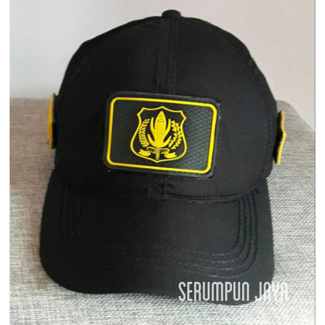 TOPI SECURITY LOGO KUNING - TOPI SECURITY LOGO KUNING 3PATCH VELCRO HITAM