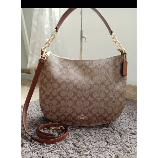 Coach Elle Hobo signature Leather Saddle
