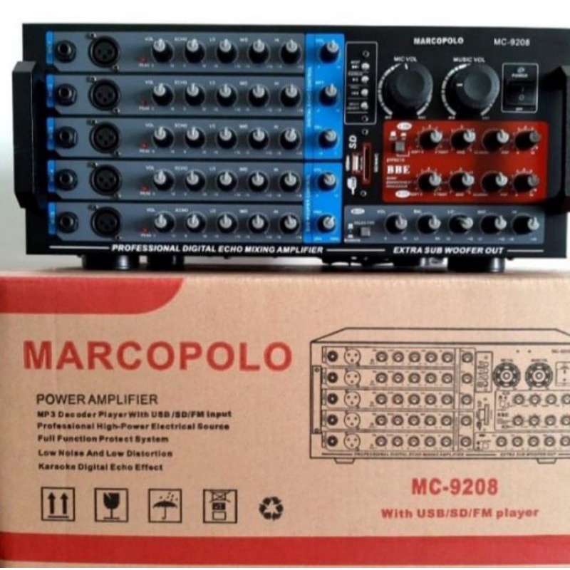 Power Amplifier Marcopolo MC-9208 5 Channel High Power Plus Prosesor