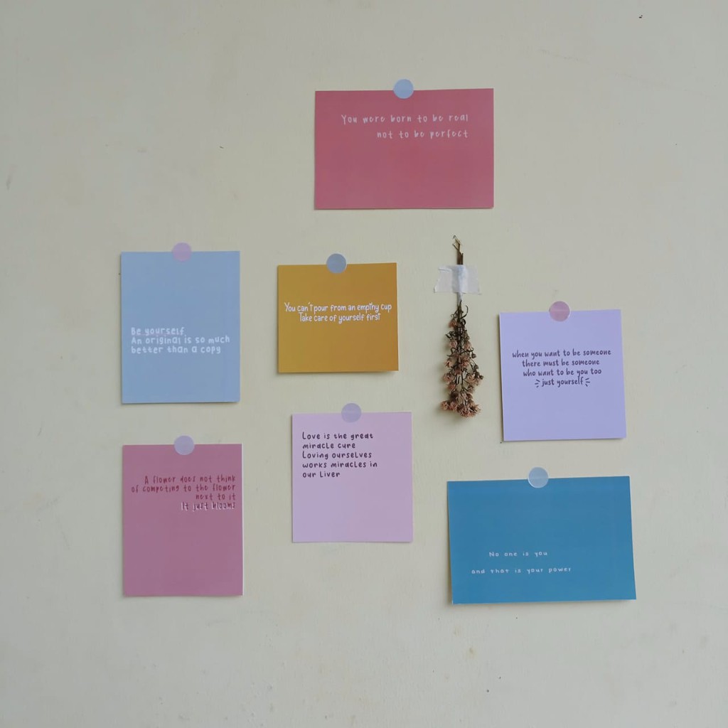 self love quote postcard wall decor dekorasi dinding ala korea