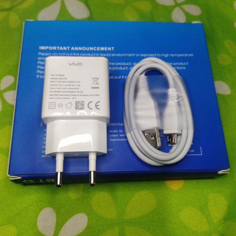 Charger Vivo Original V9, V7, V7+, V5, S1, Y12, Y12i, Y12S, Y15, Y15S Y17, Y71, Y83, Y1S, Y91, Y91C, Y20, Y81, Y95 Micro USB Fast Charging