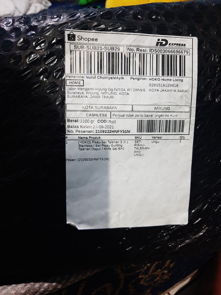(hoko) Pisau Set Talenan 5 In 1 Stainless / Set Pisau Gunting Talenan Dapur / Knife Set 5in1