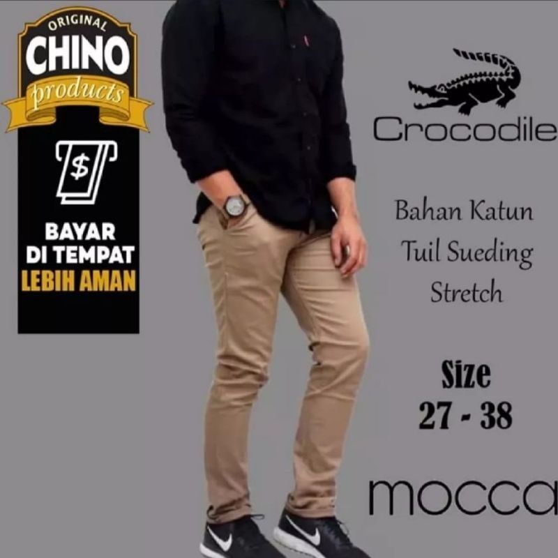 { TERMURAH } CELANA CHINO PANJANG PRIA/ HARIAN/ KERJA/ CHINO PANTS/ CASUAL/ CROCODILE