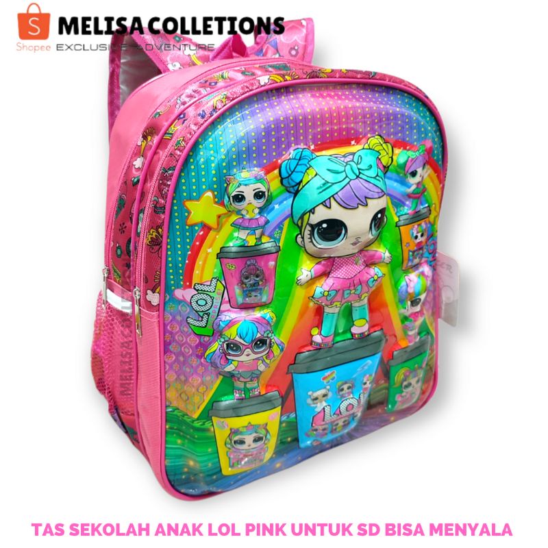 Promo Grosir/Tas Gendong Anak Gambar Unicron Pink Bisa Menyala/Tas Anak Sekolah Anak Perempuan/Tas Sekolah Anak SD