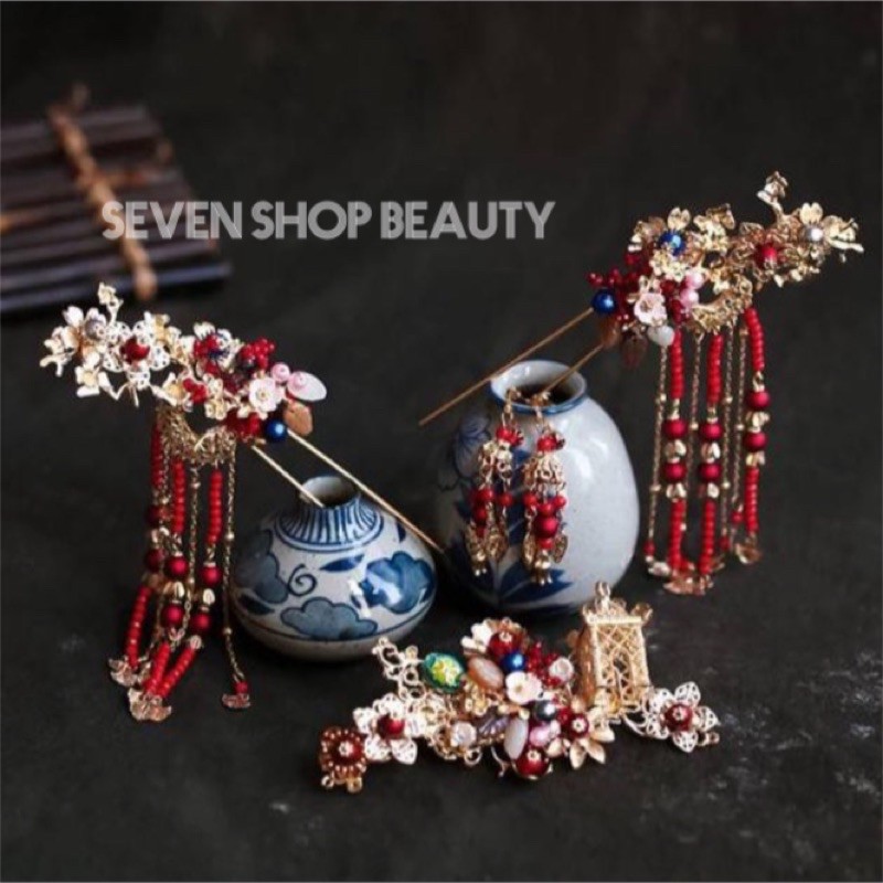 Tusuk Konde Pengantin Cina Klasik/aksesoris rambut pesta/sangjit/sirkam/hiasan rambut