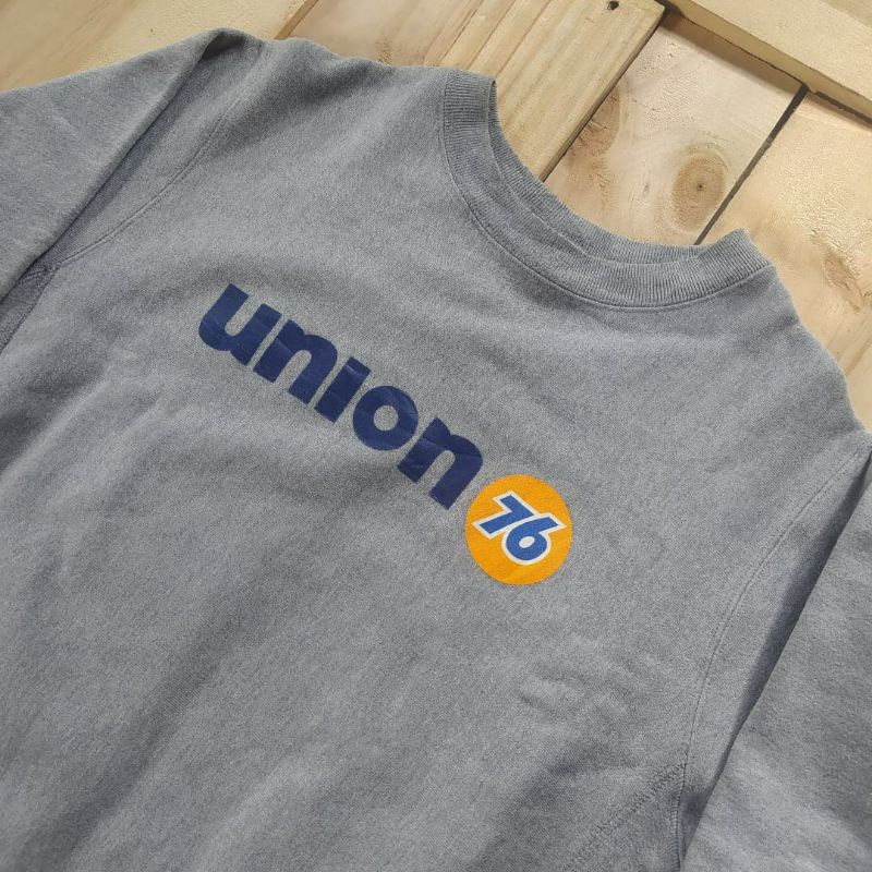 vintage crew neck union 76 lubricants jaket motor