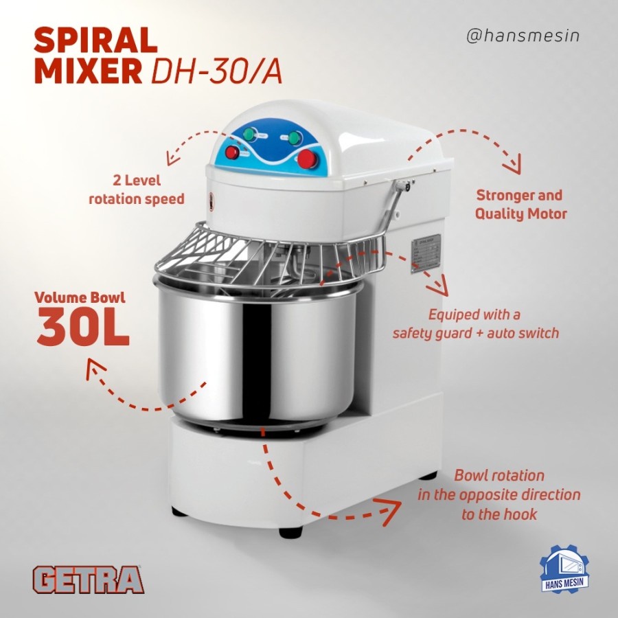 Getra DH 30 spiral mixer 30 liter