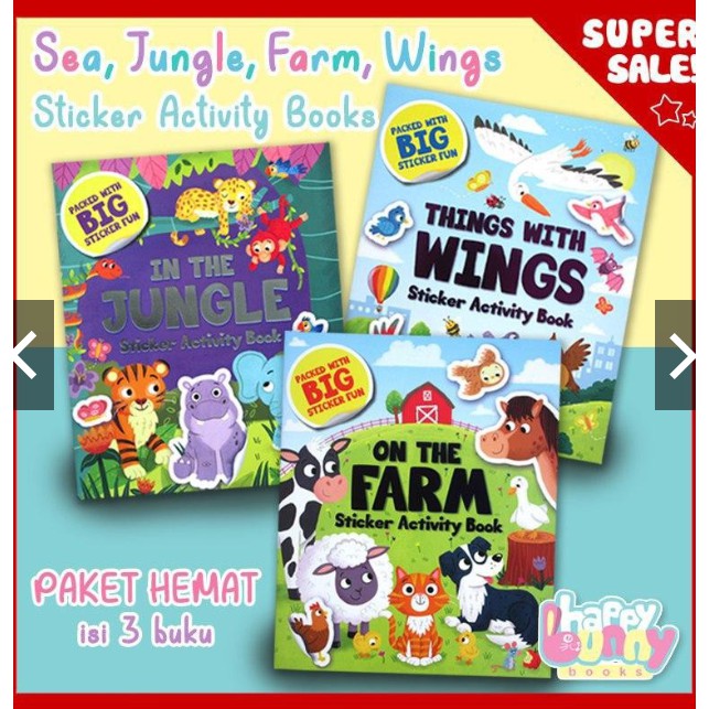 

PROMO PAKET SUPER HEMAT ANIMALS STICKER ACTIVITY BOOK PACKED WITH BIG STICKER FUN (3 BUKU)