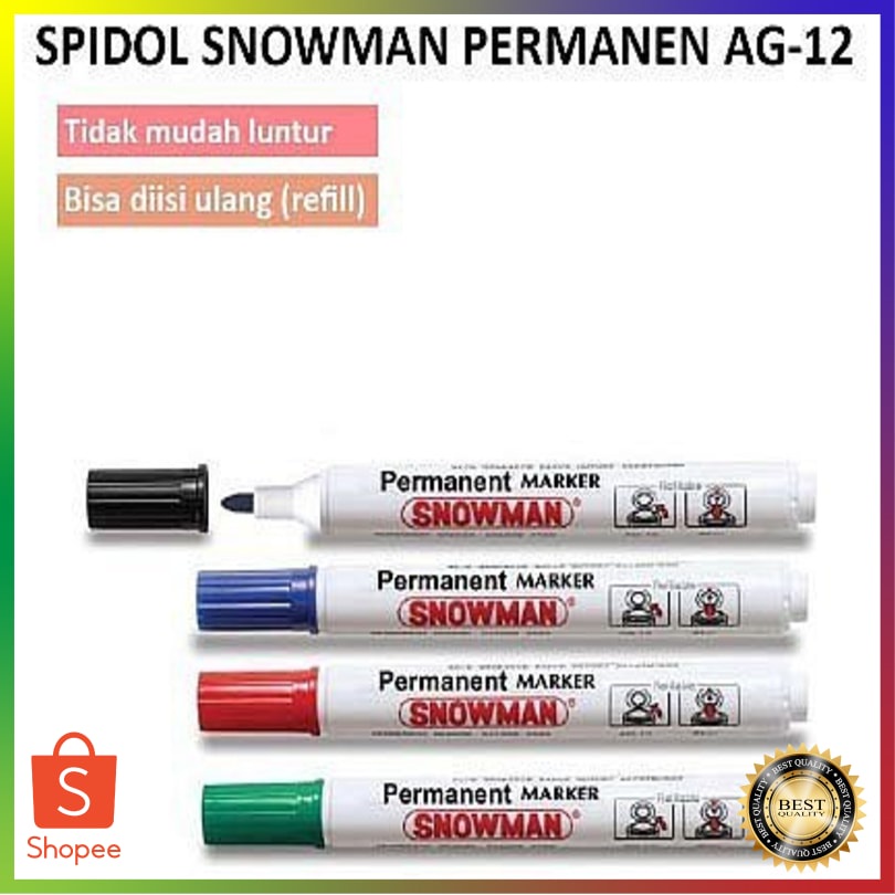 

Best Seller! Spidol Permanen Snowman Marker Hitam Merah Biru Spidol Permanen Warna GBU1567 Terlaris