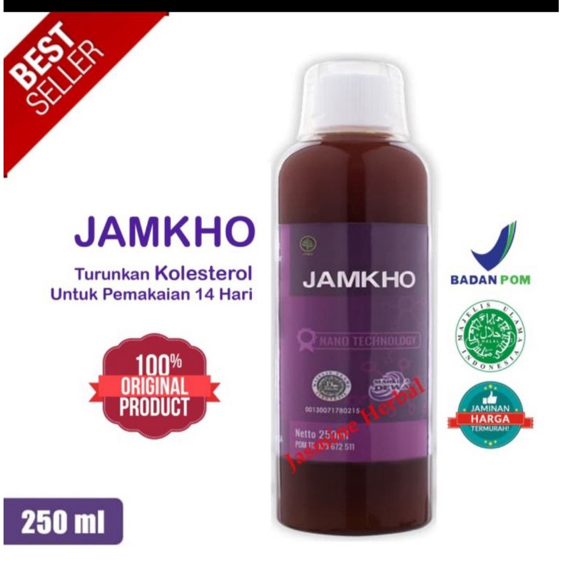 

Jamkho Jamu Obat Herbal Kolesterol Asli Original 250 ml bonus masker 1 box