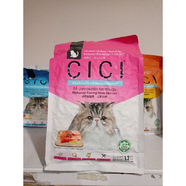 Makanan kucing cici adult rasa salmon 1,2kg /makanan kucing cici cat food