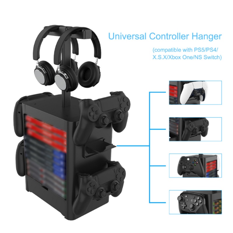 Btsg Rak Penyimpanan Multi Fungsi Holder for 4switch Game Disc Bracket Headphone