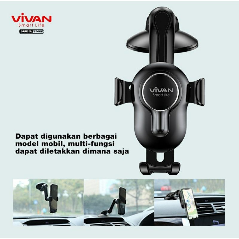 Holder Mobil Vivan Bracket Mobil Bisa Di Dasbor CHS06 Untuk Ponsel 4.0 inch - 6.5 inch