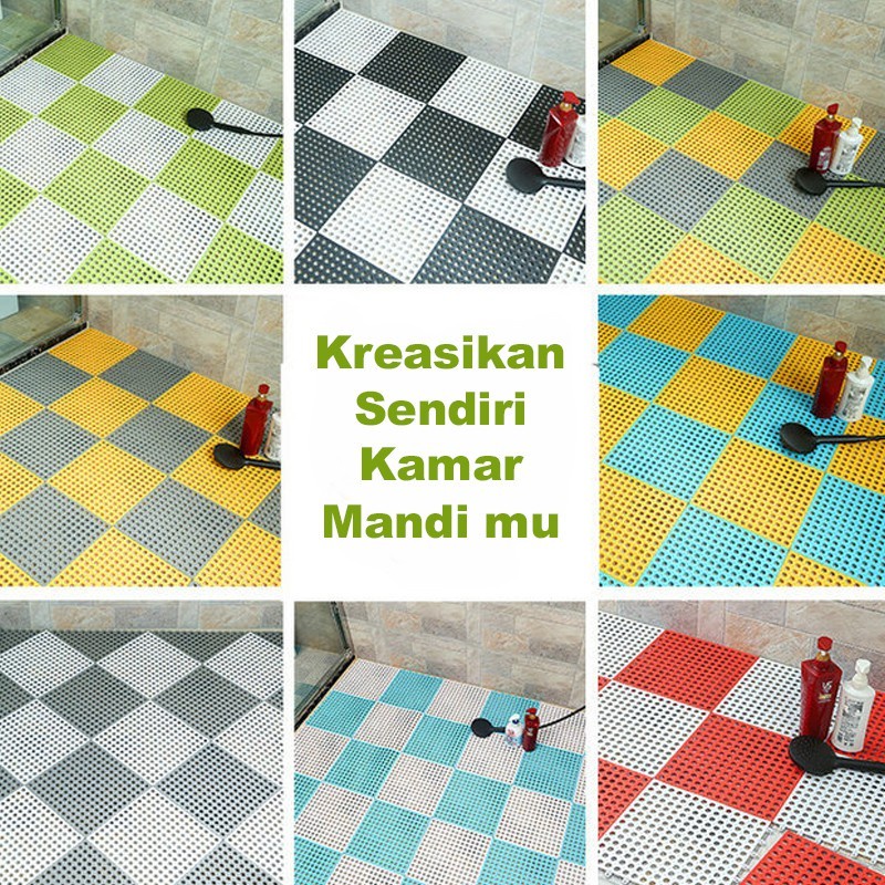 Alas Kamar Mandi PVC Anti Slip / Keset Anti Selip Warna Warni / Alas Kamar Mandi Murah