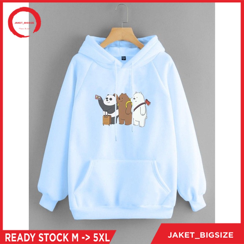 Jaket Jumbo We Bear Pria Wanita Big Size M L XL XXL XXXL XXXXL XXXXXL Baby Blue