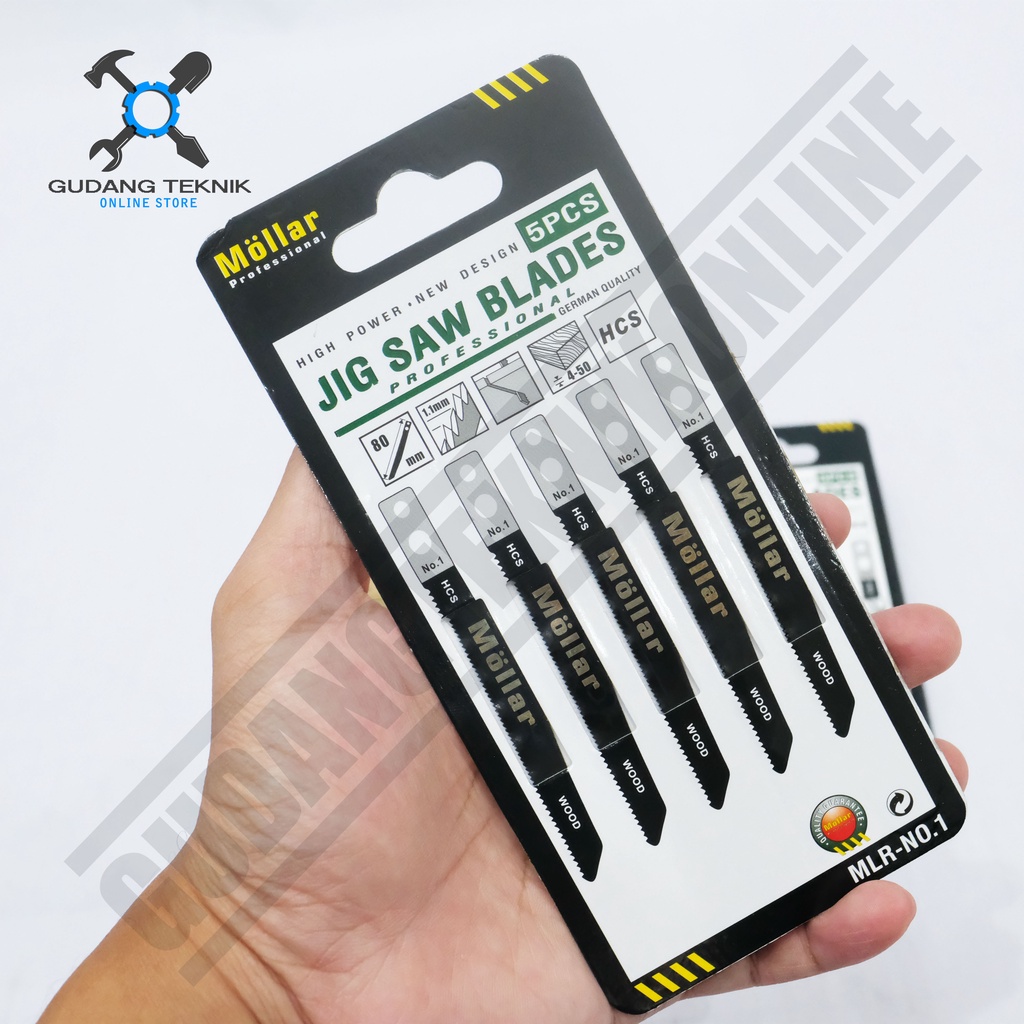 (1SET ISI 5PCS) Mata Jigsaw Set 5Pcs MOLLAR No 1 3 10  / Mata Gergaji Kayu Jigsaw Blade MOLLAR No.1 No.3 No.10 5pcs